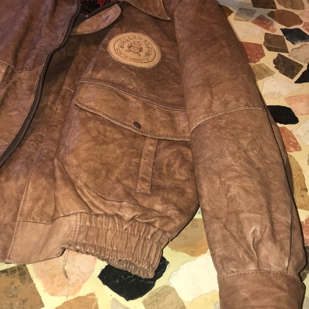 ✅ Brown leather jacket - Picture 3 of 8
